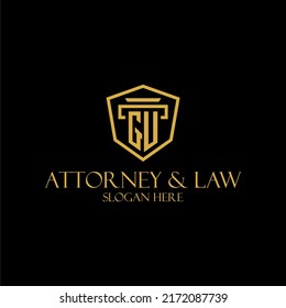 Monograma inicial de GU para ideas del logo de la firma de abogados con diseño de estilo de polígono creativo