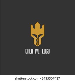 GU initial monogram logo for gaming with creative king spartan image design
