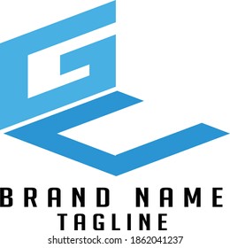 GU initials logo, name initials logo, company initials logo, person initials logo