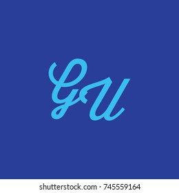 GU Letter creative square background
