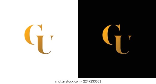 GU letter initial logo design simple and luxury