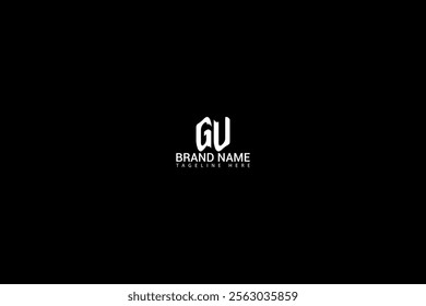 GU letter logo design. circle, triangle, hexagon, flat and simple style with white color variation letter logo set in one artboard. GU minimalist