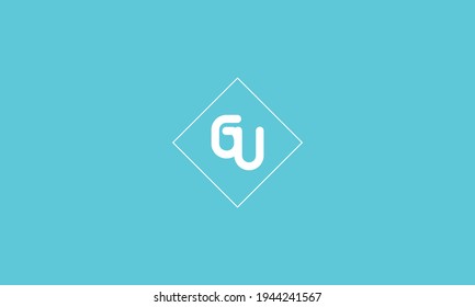 GU Letter Logo Design With Simple style