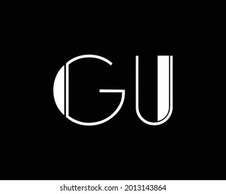 GU Letter Logo And Icon Design Vector Template.