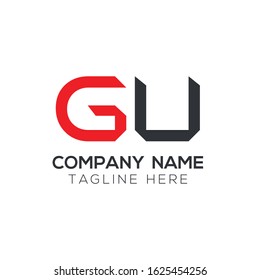 GU letter Type Logo Design vector Template. Abstract Letter GU logo Design