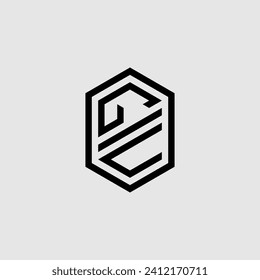 GU line geometric monogram with high quality professional design that will print well