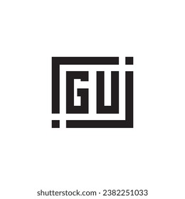 GU minimalist geometric symbol logo in high quality professional design that will print well across any print media