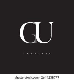 GU Monogram Logo Minimal Elegant Letter Mark para el lujo, la moda   Marcas creativas	
