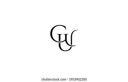 GU UG Abstract initial monogram letter alphabet logo design