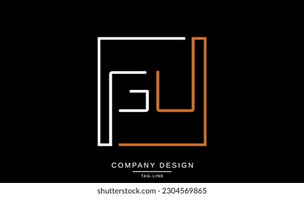 GU, UG, Abstract Letters Logo Monogram