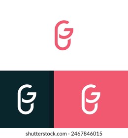 GU, UG letter logo design template elements. Modern abstract digital alphabet letter logo.
