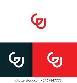 GU, UG letter logo design template elements. Modern abstract digital alphabet letter logo.
