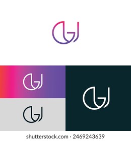 GU, UG letter logo design template elements. Modern abstract digital alphabet letter logo.