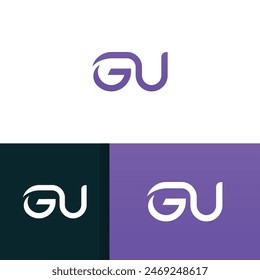 Elementos de Plantilla de diseño de logotipo de letras GU, UG. Logo de letras digitales abstractas modernas.