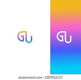 gu, ug letter modern branding logo