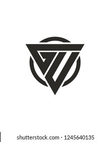 GU UG Triangle Circle Logo Design