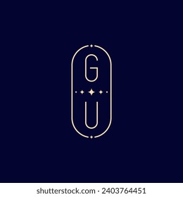 Monograma de boda GU con diseño profesional de alta calidad que se imprimirá en cualquier medio impreso