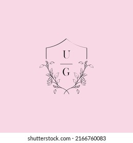 GU wedding logo letters in high quality professional design that will print well across any print media