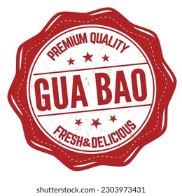 Gua-Bao-Grunge-Kautschuk-Stempel auf weißem Hintergrund, Vektorgrafik