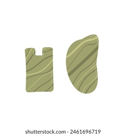 Gua sha beauty procedure stone tool. Facial massage routine element. Skincare spa scrapping plate. Vector flat illustration isolated on white background