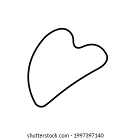 Gua sha for facial massage. Vector illustration. Skin care. Natural stone icon in linear style on white.