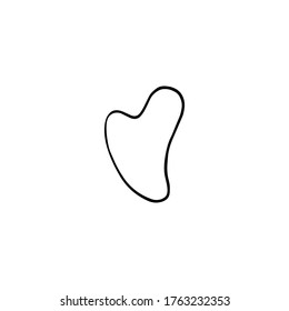 Gua Sha massage tool. Jade massage scraper. Vector doodle hand drawn illustration
