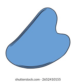 Gua Sha Stein. Gesichtsmassage-Tool. Zeichnung einzeln auf weißem Hintergrund. Handgezeichnete bunte digitale Illustration. Vektor EPS10 und IPG 