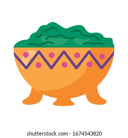 guacamole avocado sauce detailed style icon vector illustration design