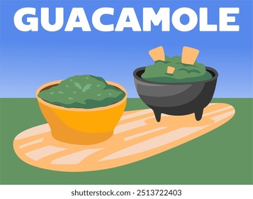 dia de guacamole com guacamole delicioso, comida deliciosa do méxico