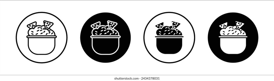 Guacamole flat line icon set. Guacamole Thin line illustration vector