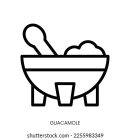 guacamole icon. Line Art Style Design Isolated On White Background