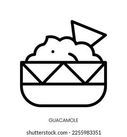 icono de guacamole. Diseño De Estilo De Arte De Línea Aislado En Fondo Blanco