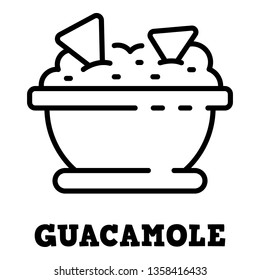 Guacamole icon. Outline guacamole vector icon for web design isolated on white background