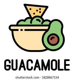 Guacamole icon. Outline guacamole vector icon for web design isolated on white background