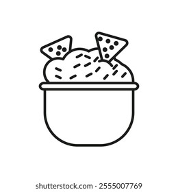 Guacamole icon Simple thin line flat symbol