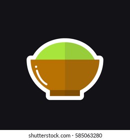 guacamole icon, sticker. vector illustration