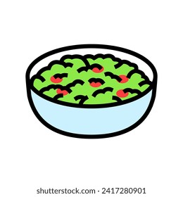 guacamole mexican cuisine color icon vector. guacamole mexican cuisine sign. isolated symbol illustration