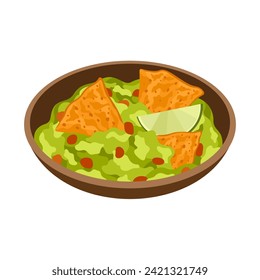 Guacamole with Nachos Mexican food