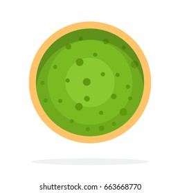 Guacamole sauce in a round container vector flat material design isolated on white