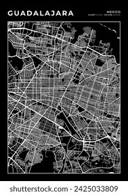 Guadalajara City Map, Cartography Map, Street Layout Map