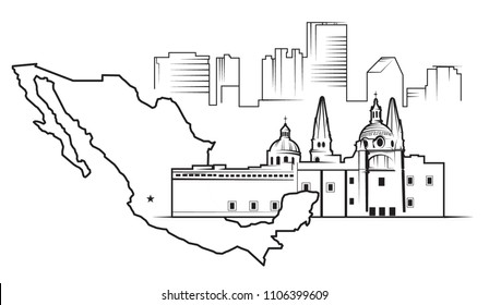 Guadalajara, Mexico Vector Composition