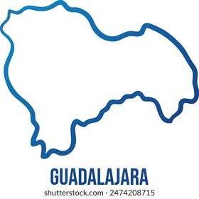 Guadalajara province in Castilla La Mancha simplified map