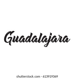 guadalajara, text design. Vector calligraphy. Typography poster. Usable as background.