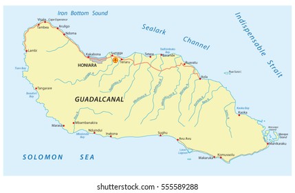 Guadalcanal island map