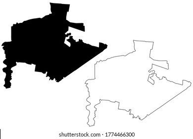 Guadalupe City (United Mexican States, Mexico, Free and Sovereign State of Nuevo Leon) map vector illustration, scribble sketch City of Guadalupe map