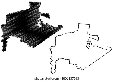 Guadalupe City (United Mexican States, Mexico, Free and Sovereign State of Nuevo Leon) map vector illustration, scribble sketch City of Guadalupe map