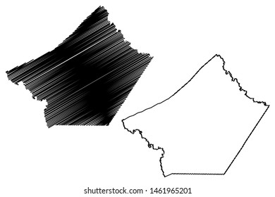 Guadalupe County, Texas (Counties in Texas, United States of America,USA, U.S., US) map vector illustration, scribble sketch Guadalupe map