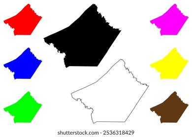 Guadalupe County, Texas (Counties in Texas, United States of America,USA, U.S., US) map vector illustration, scribble sketch Guadalupe map