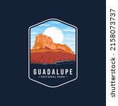 Guadalupe Mountains National park emblem patch logo illustration on dark background