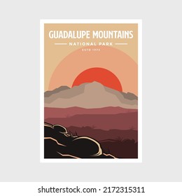 Guadalupe Mountains National Park poster vector illustration design